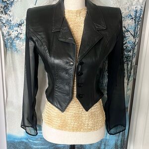Vintage-Genuine soft lambskin leather jacket
